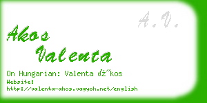 akos valenta business card